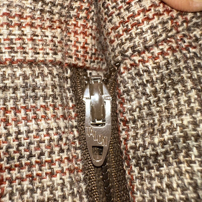 VTG Mens 3 PC Suit 42 Jacket Coat Pants Vest Plaid Rockabilly 70s 1970s Brown