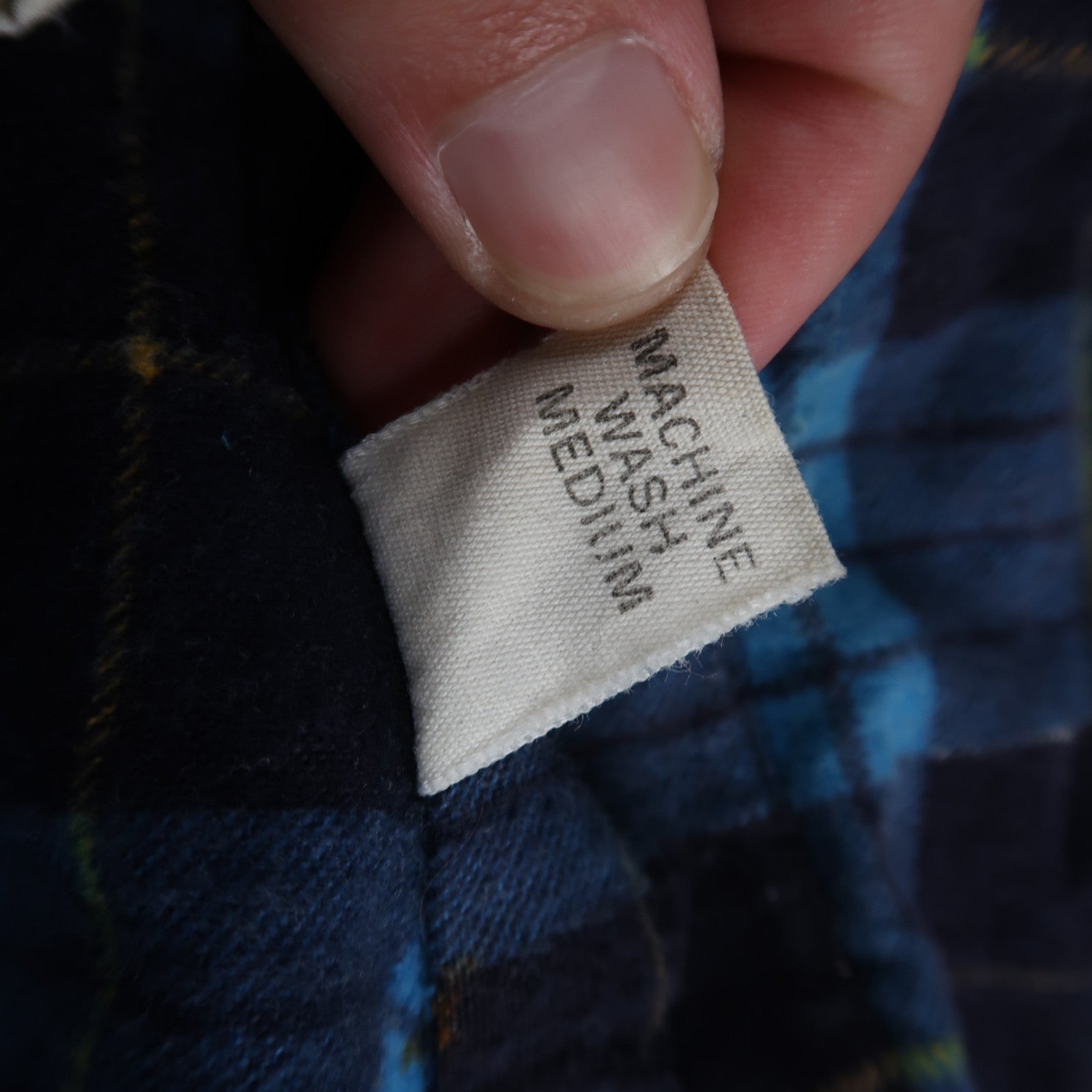 VTG 1970s Men's L Blue Flannel Shirt Black Ribbed Ricky Monzini USA Rockabilly