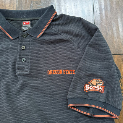 Nike Oregon OSU VTG T Shirt Polo 90s 1990s Sports Golf Ball Cool Beavers XL