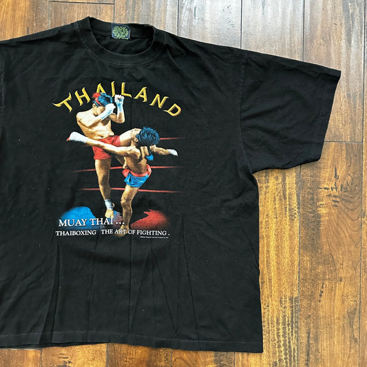 Muay Thai Thailand Boxing Box Vintage T Shirt Y2K Rap Tee Graphic Grunge Nirvana