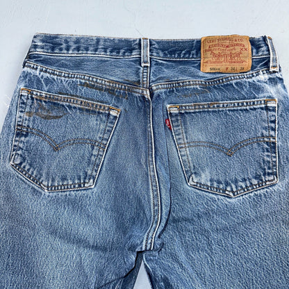 Levis 501 Vintage 90s USA XX Straight Leg Jeans Blue Med Wash 34x38 Act 31x33