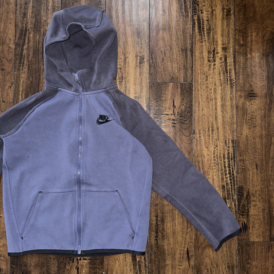 Nike Tech Womens Blue Zip Up Hoodie Large Navy Gym Sports Tight