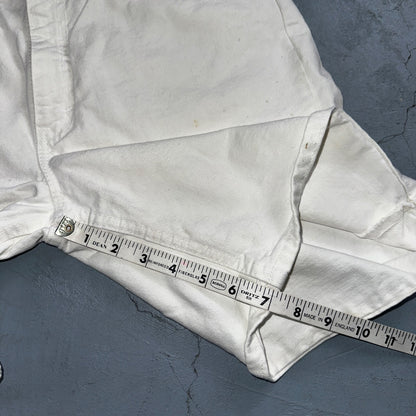 Vintage 90s Levis 950 White Denim Orange Tab Relaxed Shorts 7 High Waist