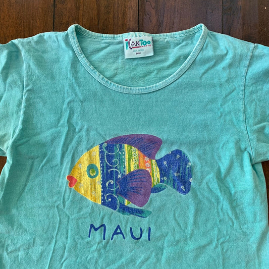 Maui Hawaii Fish Vintage T Shirt Single Stitch Colorful Hipster Travel Ocean Rap