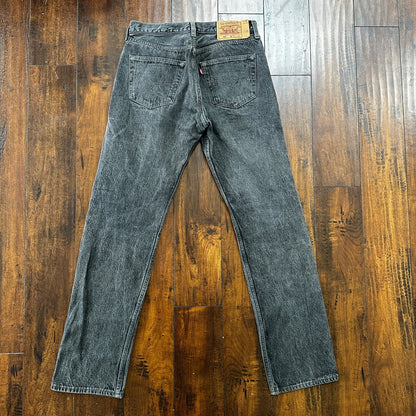 VTG 90s Levis 501 Button Fly 32x34 USA Tag Jeans Black Wash XX Act 30x32