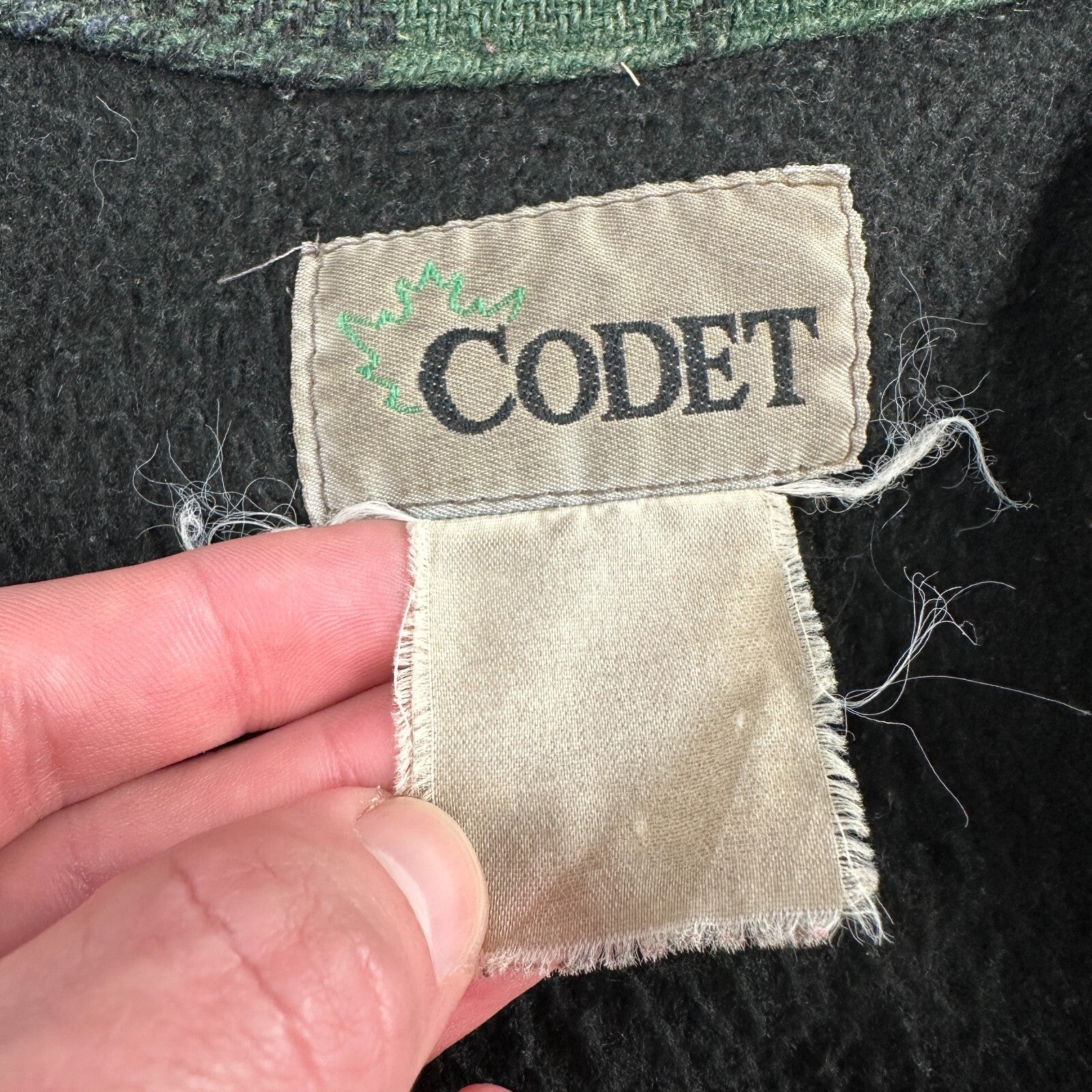 Vintage Codet Mens Shirt Jacket Plaid Blue Green Mackinaw Wool Shacket Size L