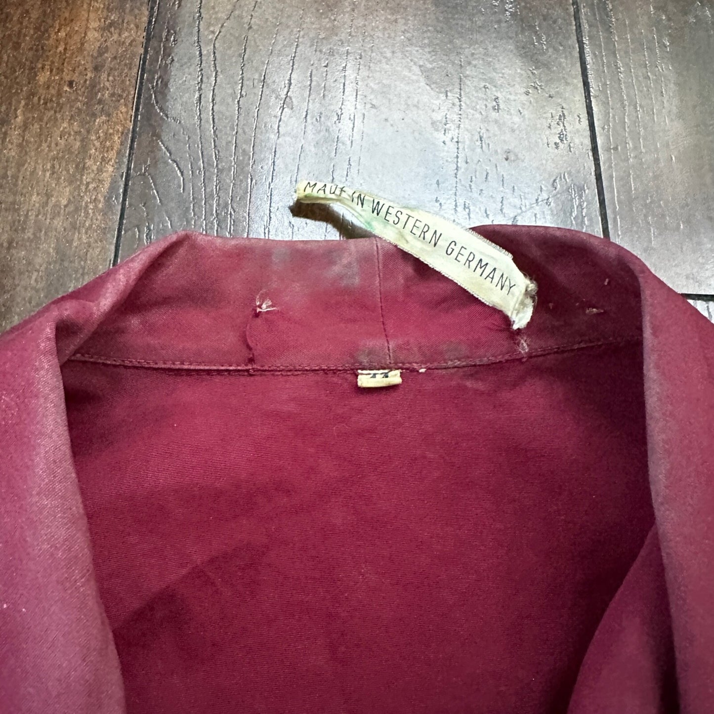 1960s 60s Jacket Shirt Bogner Germany Long Sleeve Button Snap Rockabilly Maroon