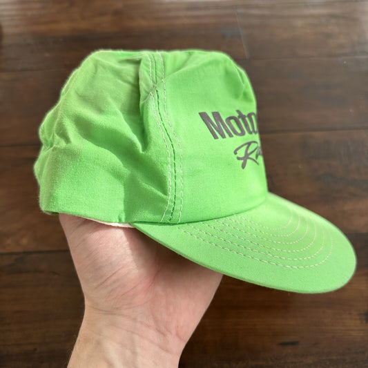 Vintage Motorcraft Racing Snapback Neon Green Hat Made in USA 80s 90s Cars Bikes