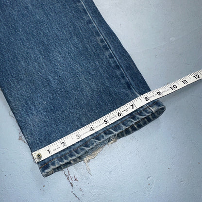 Levis 517 Vintage 90s Canada Orange Tab Bootcut Flare Blue Worn Jeans Act 33x30