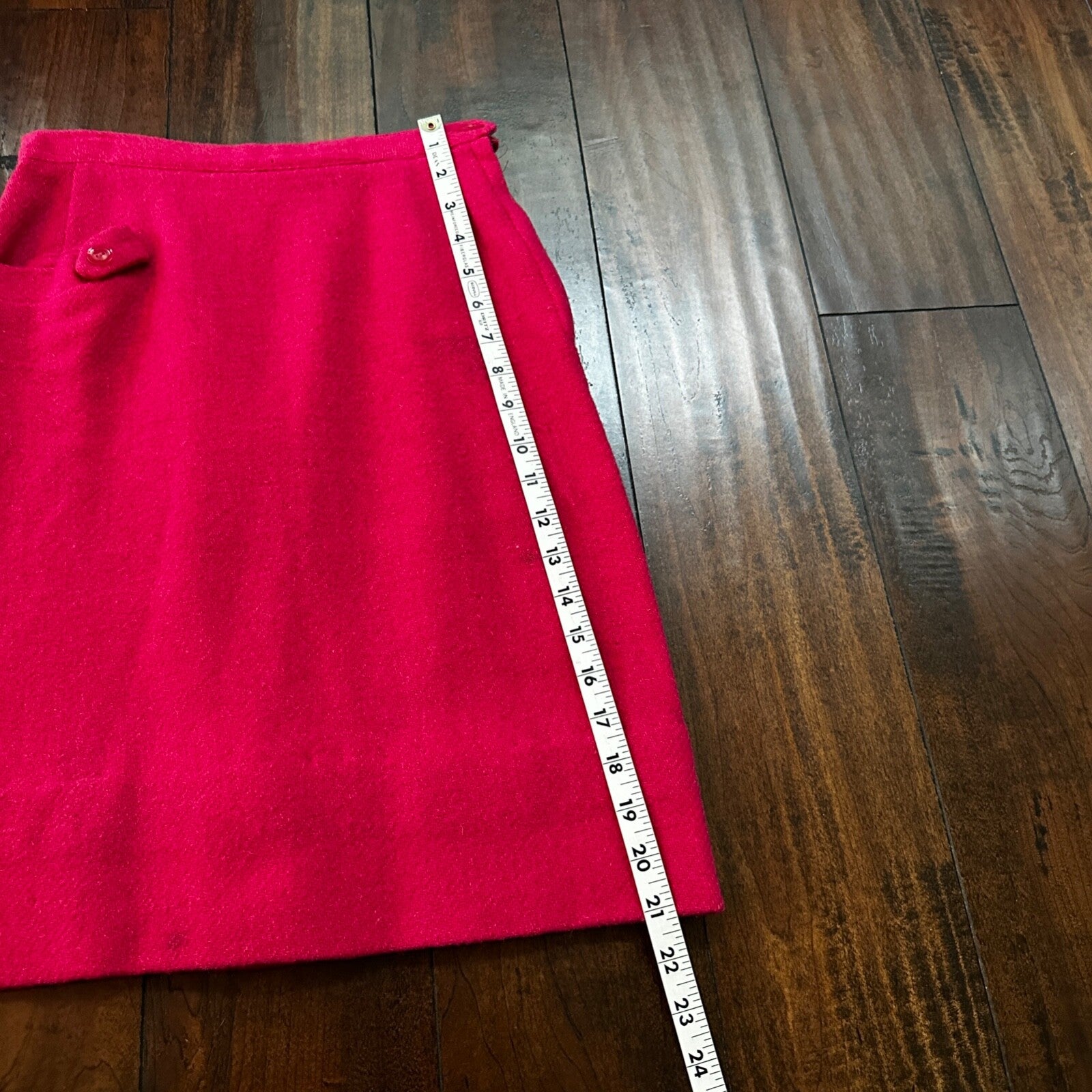 VTG USA Rockabilly Womens Dress Skirt 60s 70s Bottom Plaid Cute Pink Barbie Wool