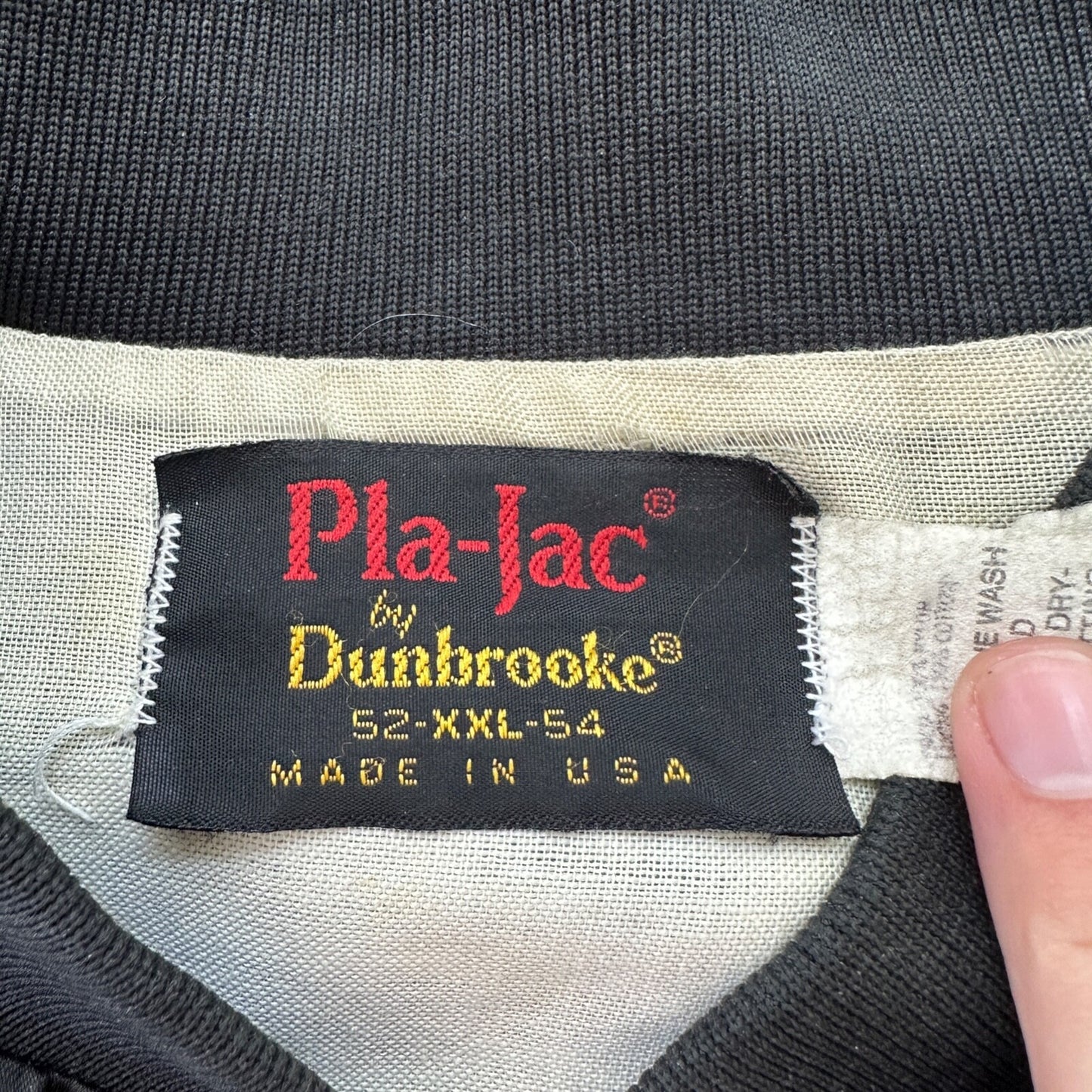 Vintage Pla-Jac By Dunbrooke Jacket 2XL Made in USA Black Snap HiTech