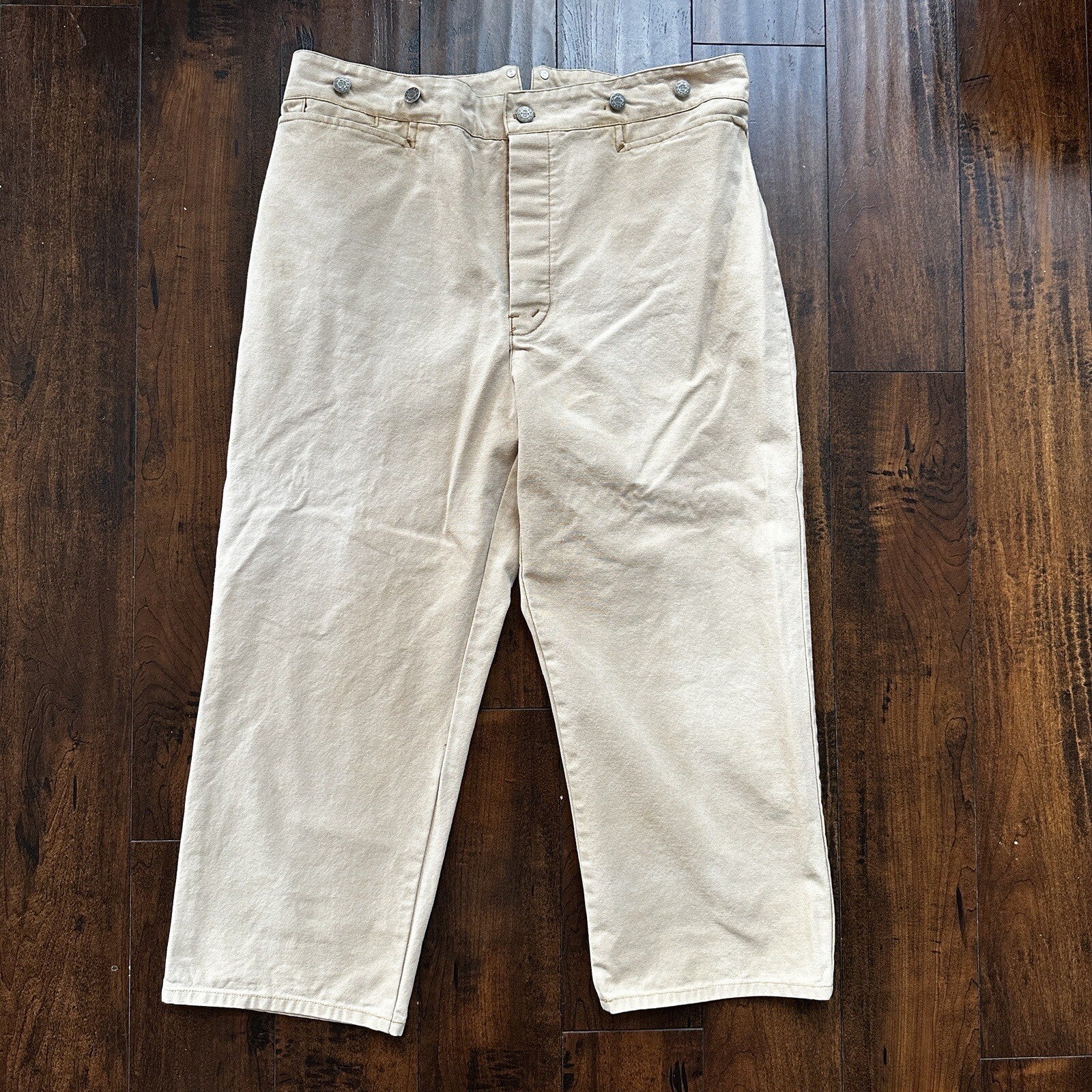 VTG Mens Frontier Maker USA Outdoor Pants Buckleback Cowboy 40 Tan Western