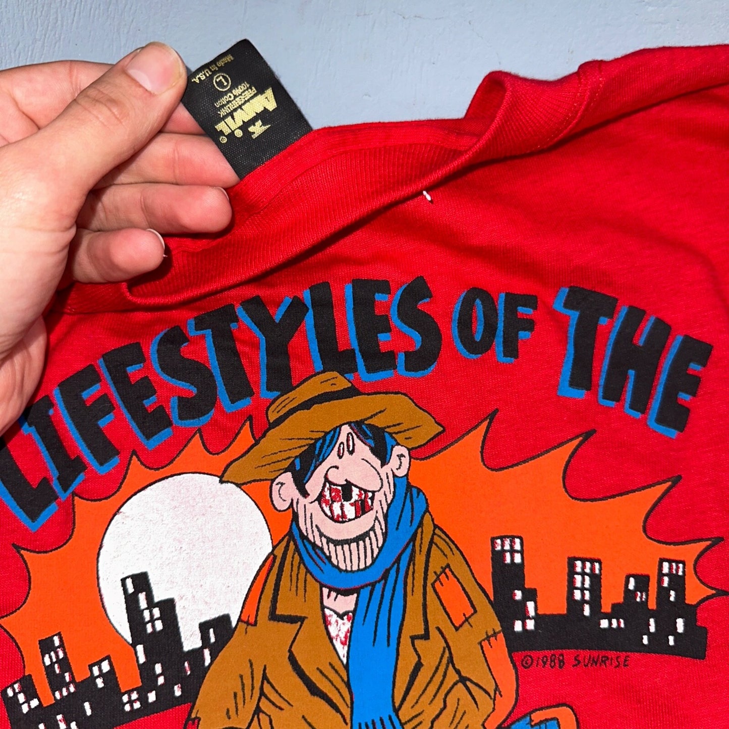 Poor and Unfamous VTG T Shirt 1988 Sunrise Funny Alcoholic Humor 80s Anvil Rap