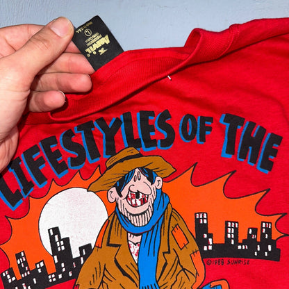 Poor and Unfamous VTG T Shirt 1988 Sunrise Funny Alcoholic Humor 80s Anvil Rap