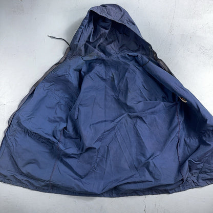 Eddie Bauer VTG Hooded Barn Jacket S Blue Cotton Chore Coat Track Hiking 90s