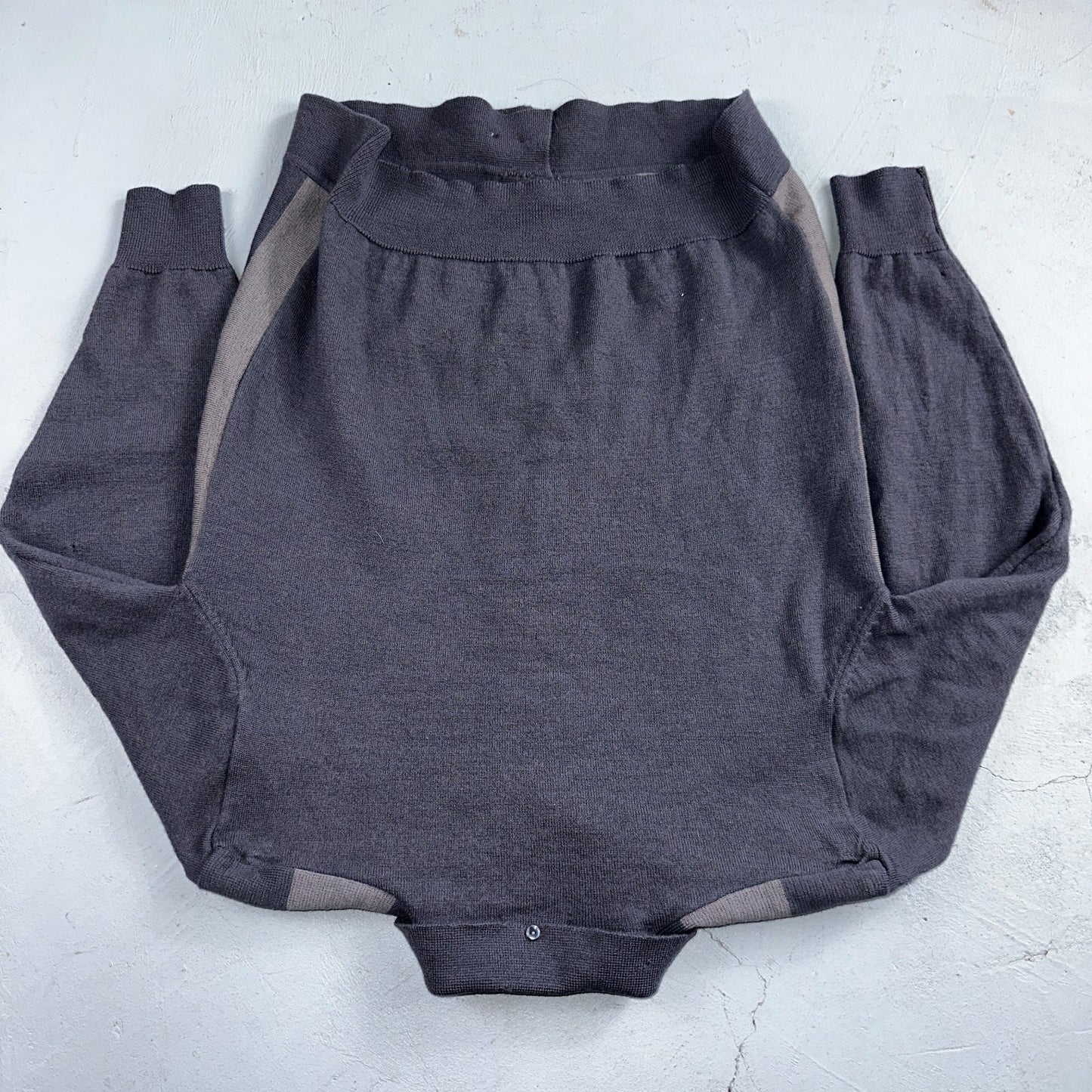 VTG 1960s Kintted Shirt Polo Gray Loop Collar Cardigan Sweater Rockabilly Kramer