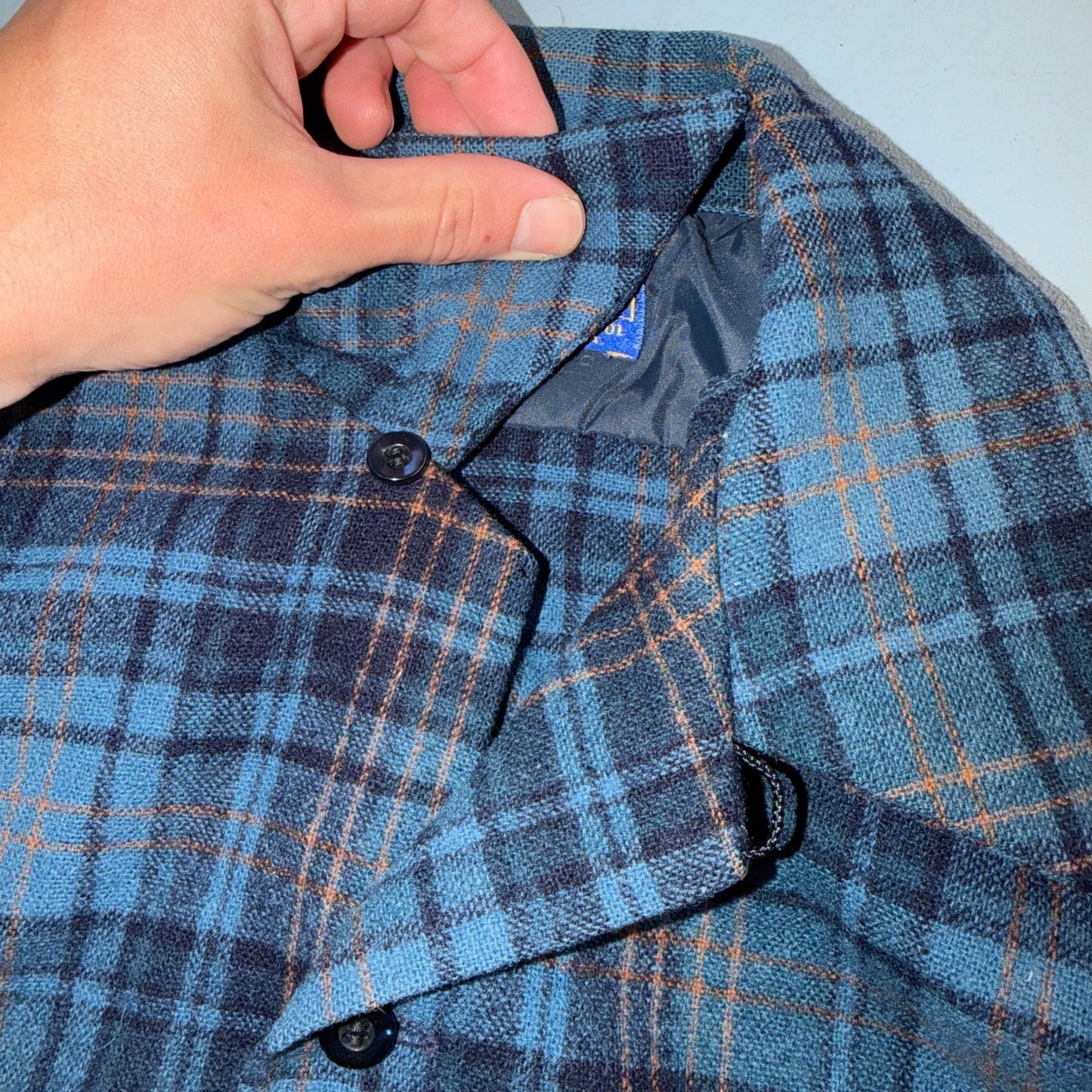 Pendleton Board Shirt Mens S 1960s Plaid Wool Long Sleeve VTG USA Loop Collar