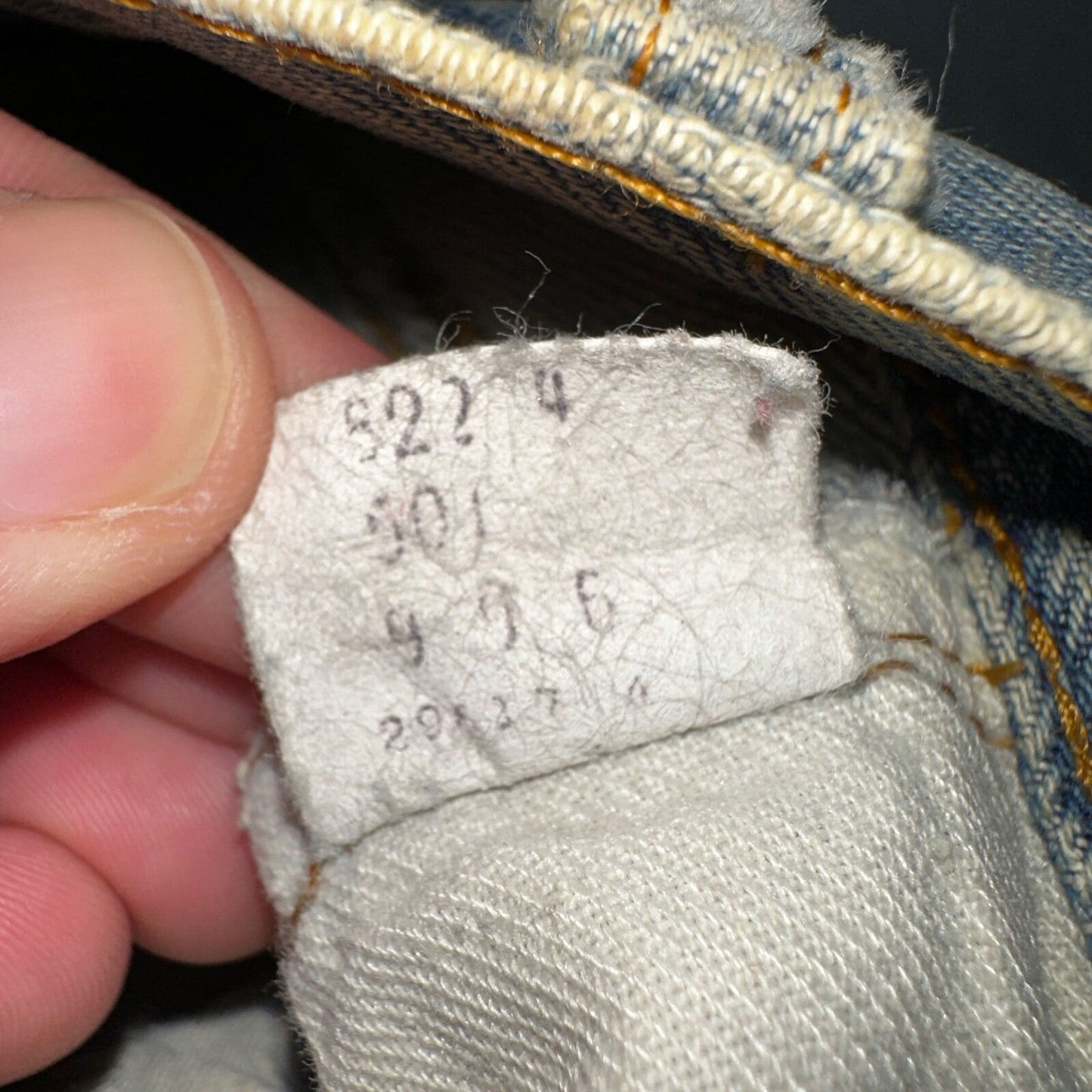 Levis 501 Vintage 80s Redline Selvedge USA XX Jeans Light Wash Thrashed Ac 29x26