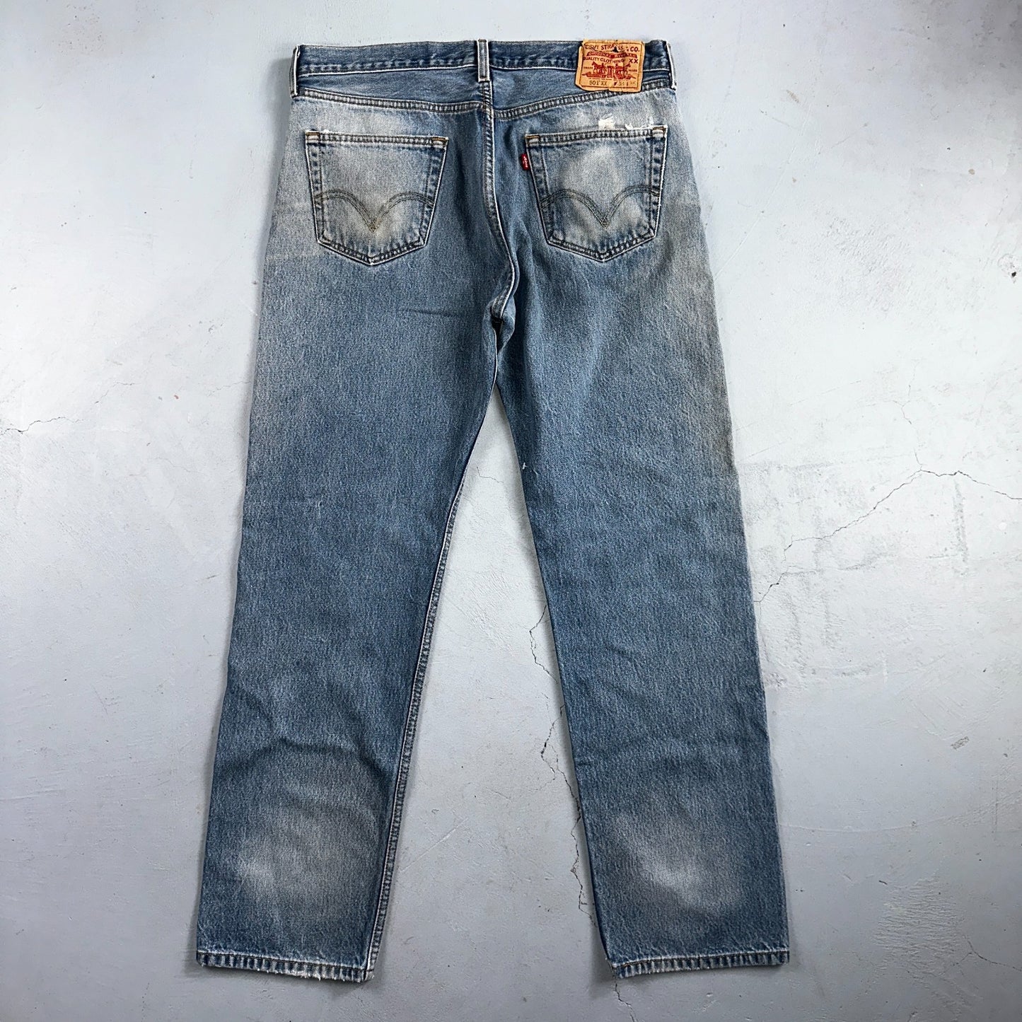 Levis 501 Vintage Y2K 90s XX Straight Leg Jeans Blue Med Wash 38x36 Act 35x31