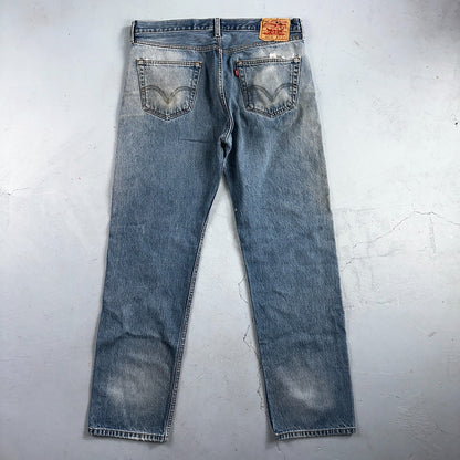 Levis 501 Vintage Y2K 90s XX Straight Leg Jeans Blue Med Wash 38x36 Act 35x31