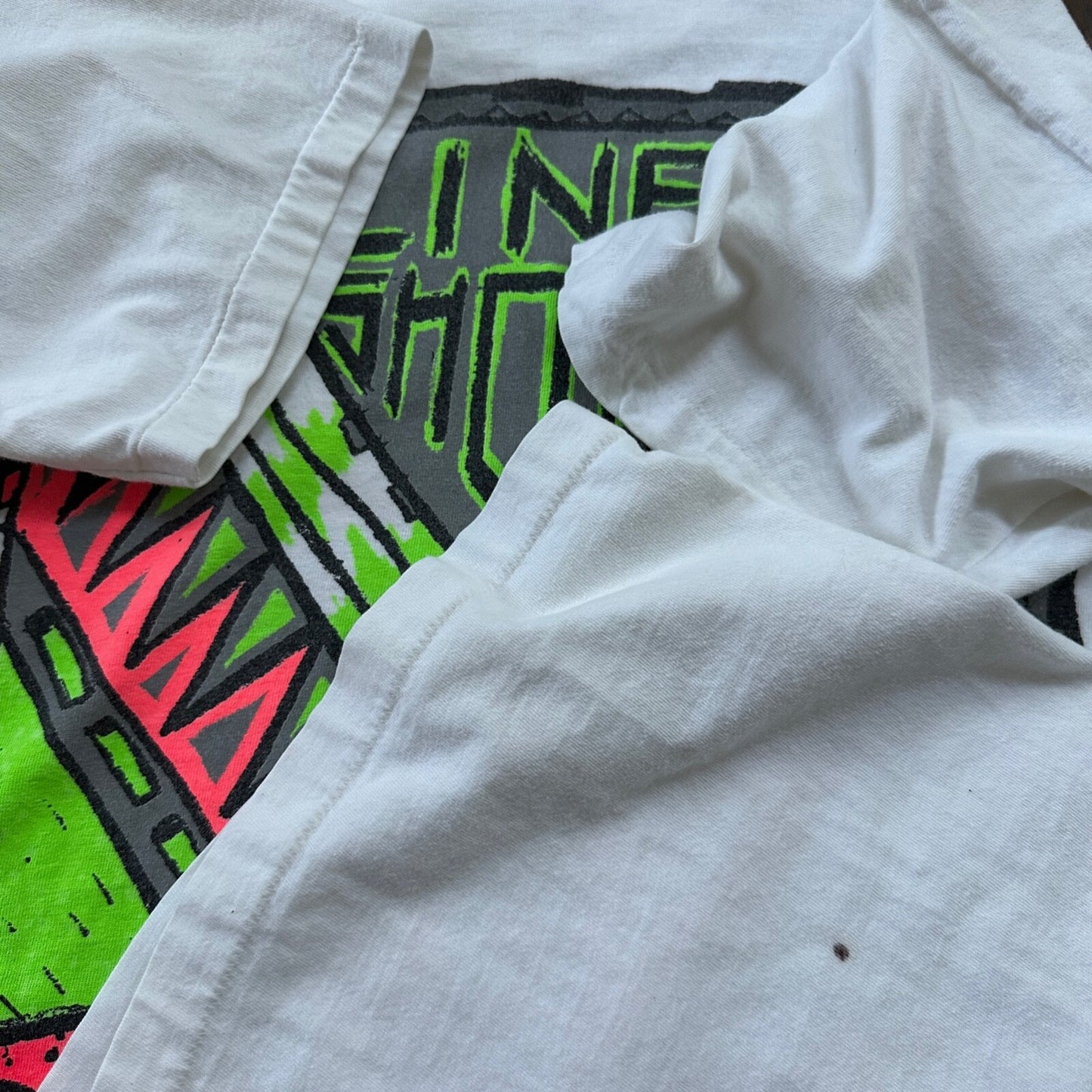 Line Shots Vintage T Shirt Volleyball Surf L 1990 90s White Single Stitch Cool