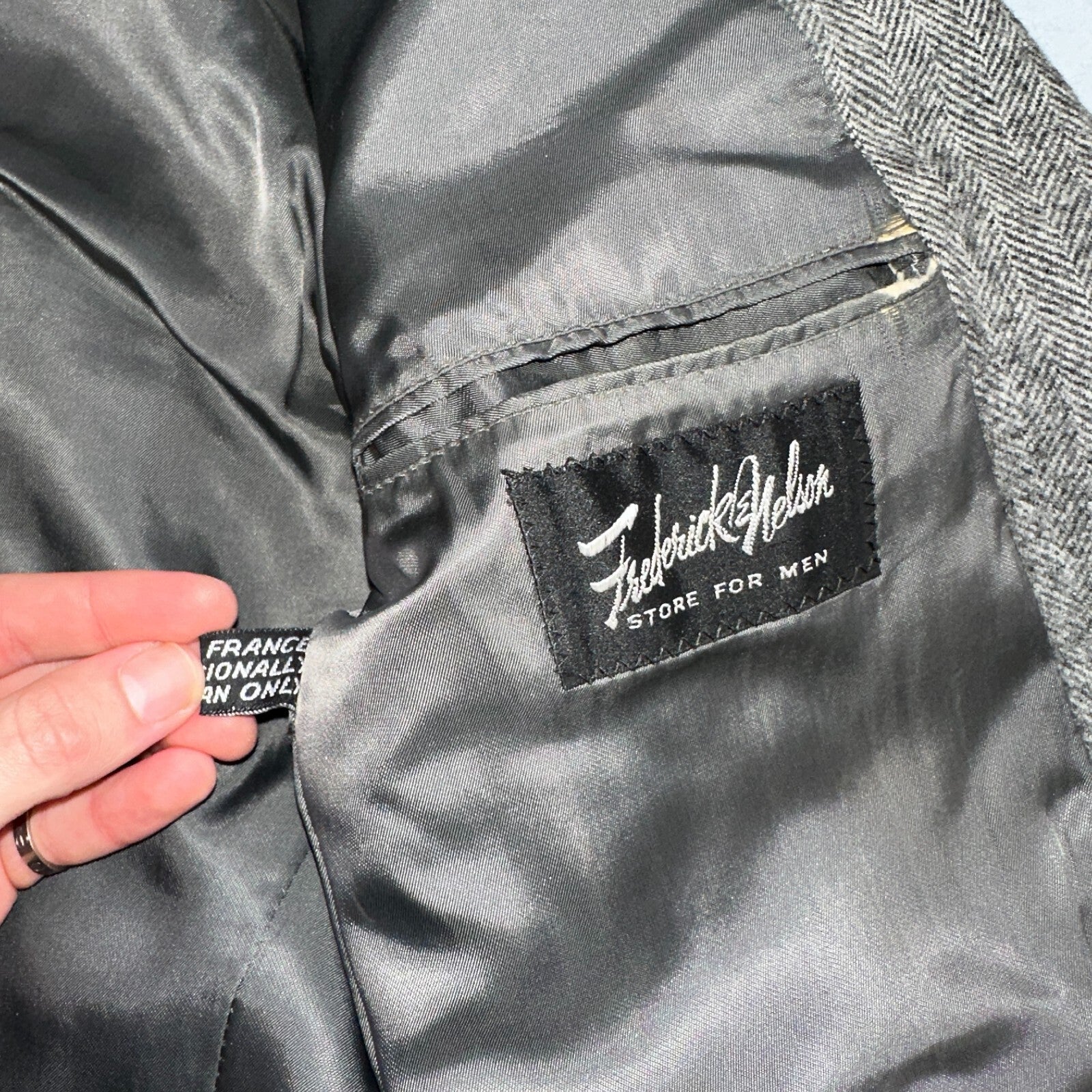 YSL Yves Saint Laurent Vintage Gray Tweed Jacket 38 Blazer Coat France Suit 80s