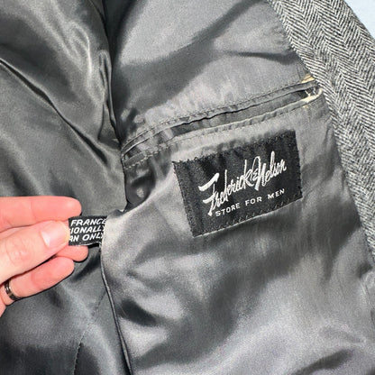 YSL Yves Saint Laurent Vintage Gray Tweed Jacket 38 Blazer Coat France Suit 80s