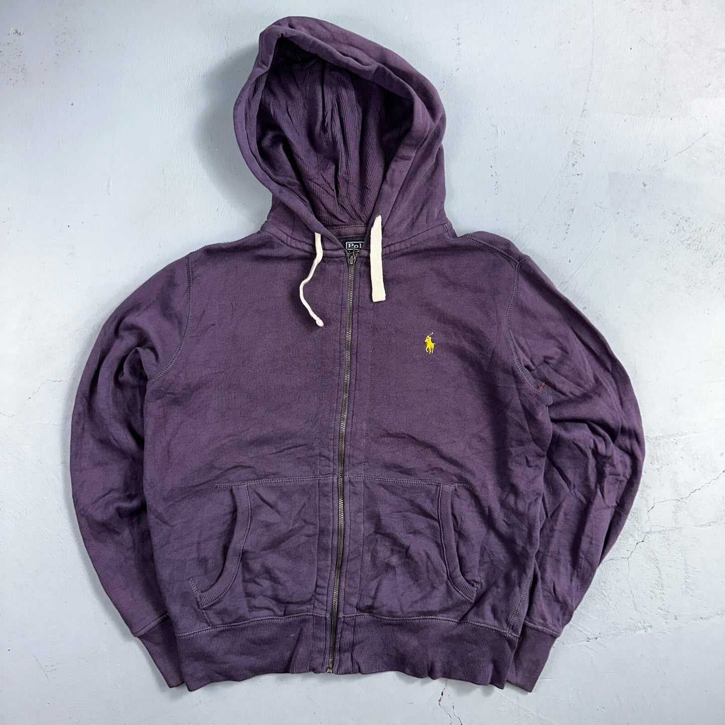 Polo Ralph Lauren VTG Full Zip Hoodie Men’s Size M Cotton Purple Jacket 90s