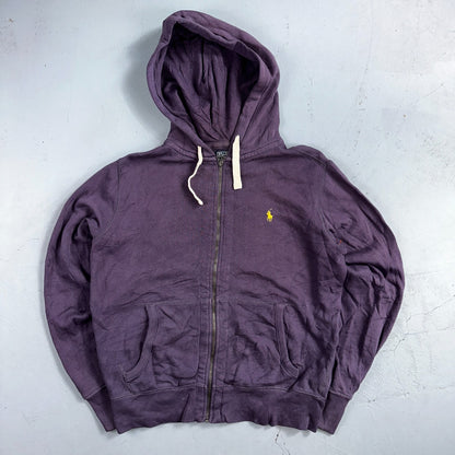 Polo Ralph Lauren VTG Full Zip Hoodie Men’s Size M Cotton Purple Jacket 90s