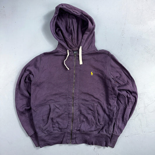 Polo Ralph Lauren VTG Full Zip Hoodie Men’s Size M Cotton Purple Jacket 90s