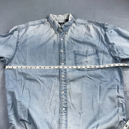 Gap 90s VTG Denim Shirt Mens XL Blue Cotton Casual Standard Button Up Faded