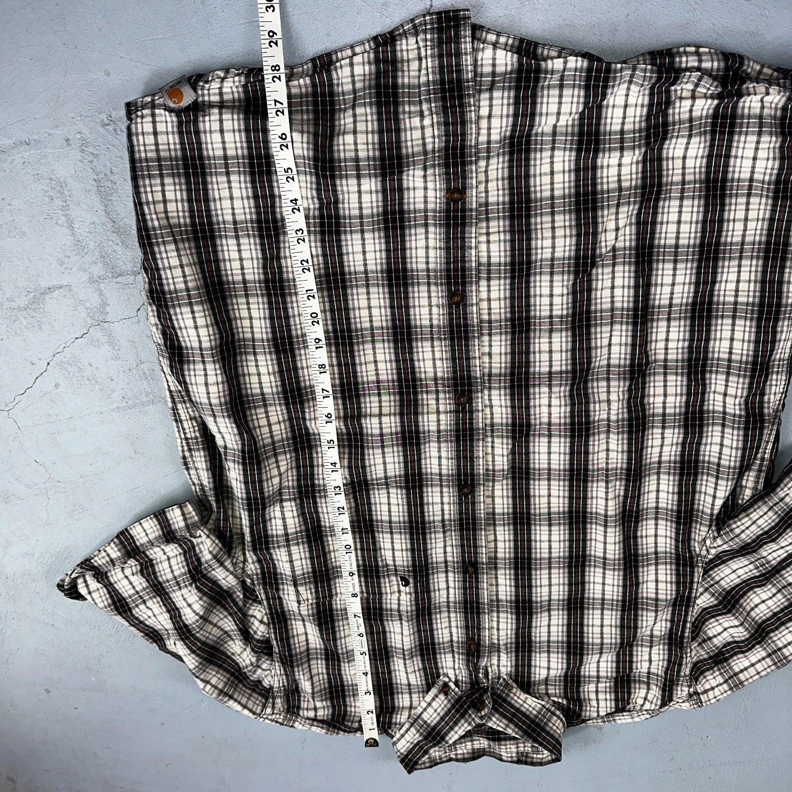 Carhartt Men's Shirt Essential Plaid Button Down Short Sleeve 101552 001 Sz L