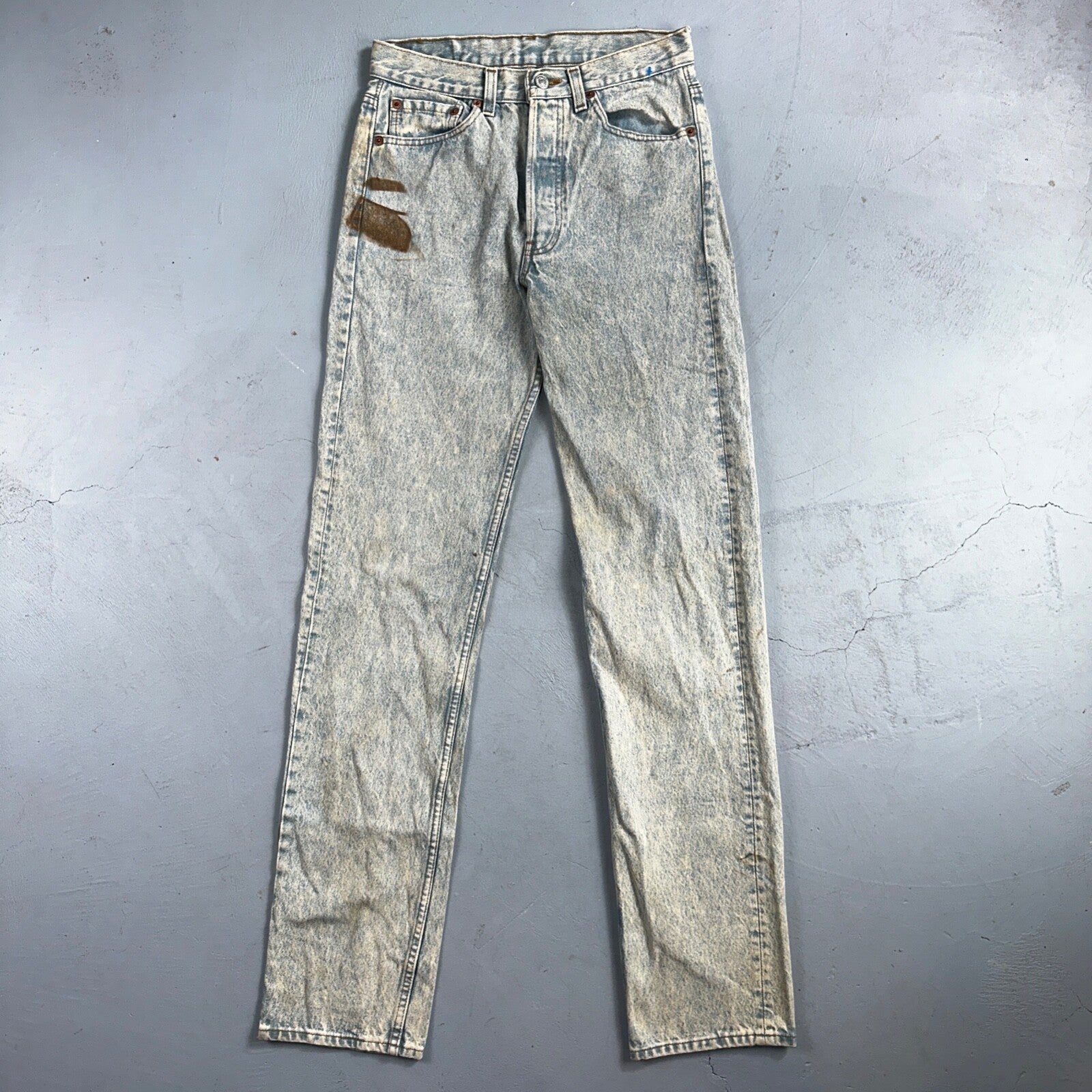 Levis 501 Vintage 90s USA XX Straight Leg Jeans Blue Light Wash 30x34 Act 27x34