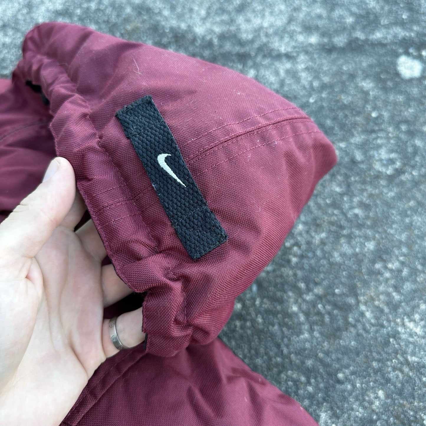 VTG 90s Nike Team Sports Logo Spellout Coat Jacket Parka Men’s M 1990s Red