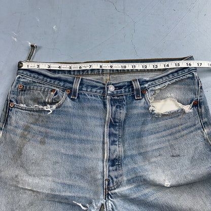 Levis 501 Vintage 90s USA XX Straight Leg Jeans Blue Thrashed 36x36 Act 33x31