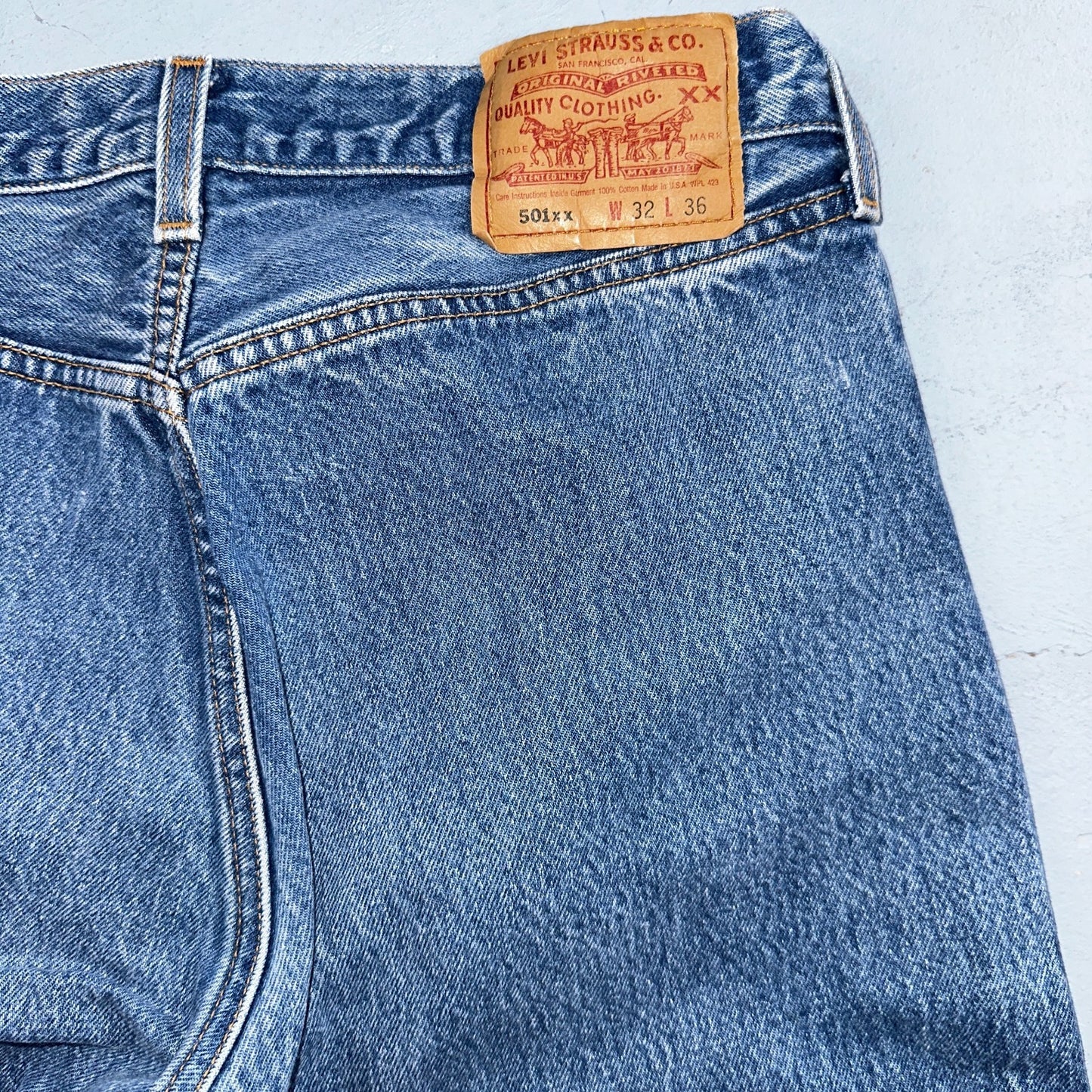 Levis 501 Vintage 90s USA XX Straight Leg Jeans Blue Med Wash 32x36 Act 29x32