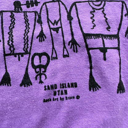 Sand Island Hanes XL Beefy Vintage T Shirt 80s 1980s Purple Skater Hipster