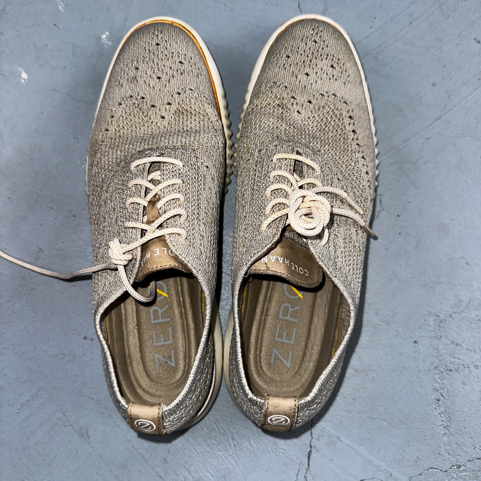 Cole Haan Shoes Mens 10 M 2.Zerogrand Stitchlite Oxford Beige Lace Up Low C35111