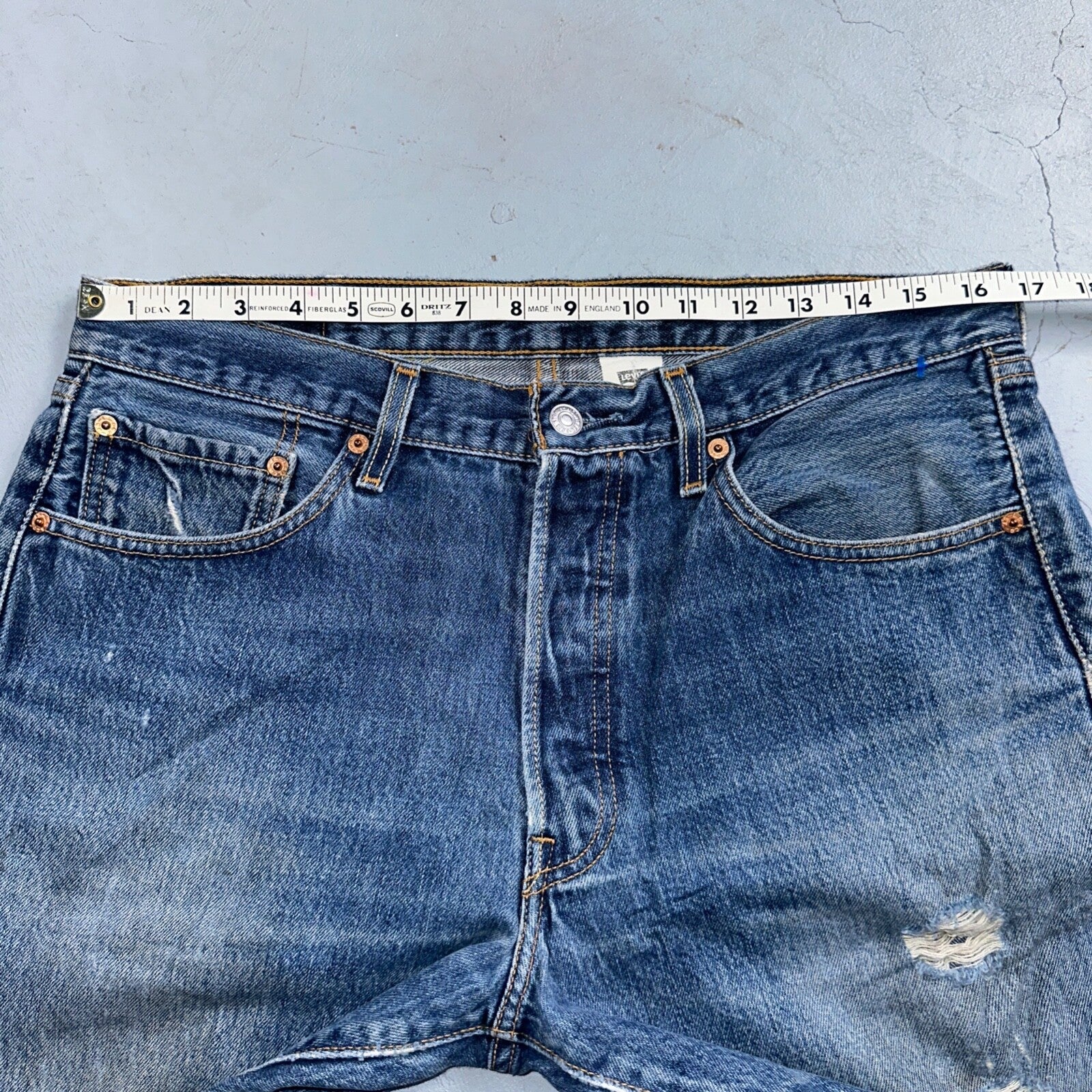 Levis 501 Vintage 90s XX Straight Leg Mexico Jeans 34x30 Thrashed Act 33x28
