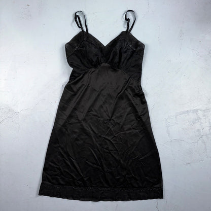 VTG Vanity Fair 1970s Lingerie Slip Dress Sleepwear Full Sweep Nightgown Lace