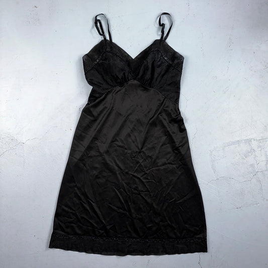 VTG Vanity Fair 1970s Lingerie Slip Dress Sleepwear Full Sweep Nightgown Lace