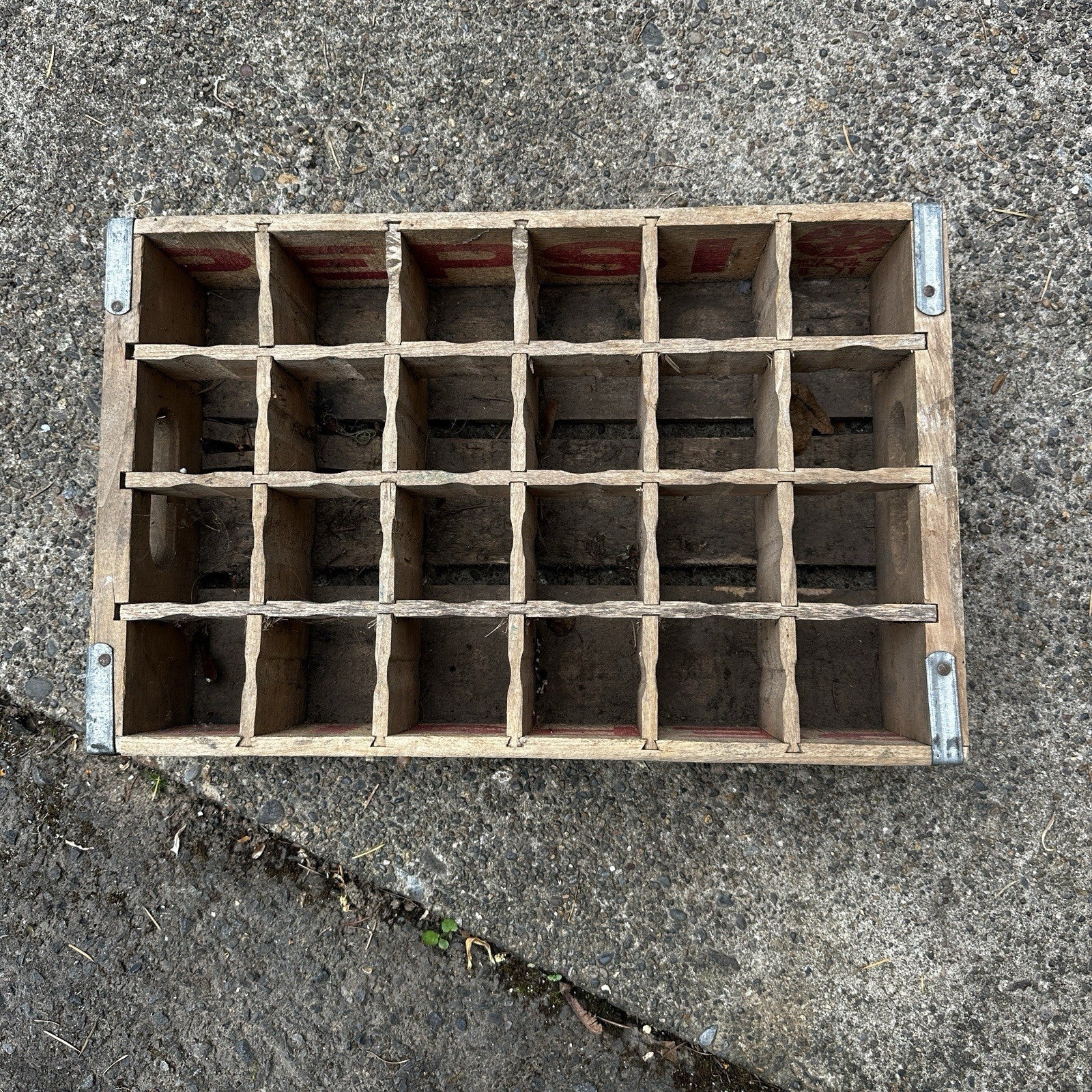 Vintage Wooden Soda Crate Pepsi Cola Wood Gallup New Mexico 24 Bottles Rare