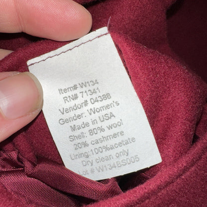 LL Bean Blazer Women's Size 14 Red Wool Cashmere Vintage USA
