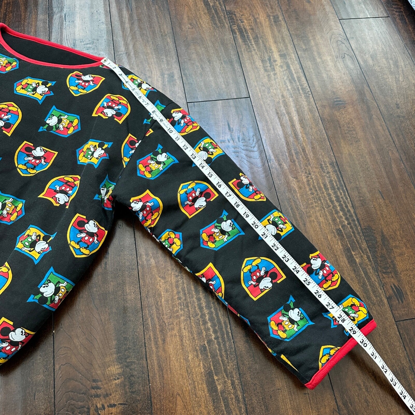 VTG 90s Disney Mickey Mouse Reversible Sweater Donn Kenny Rare World Comic Rap