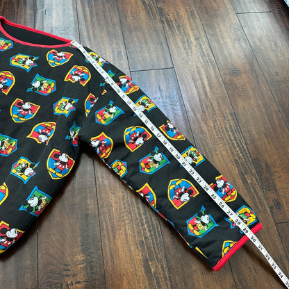 VTG 90s Disney Mickey Mouse Reversible Sweater Donn Kenny Rare World Comic Rap