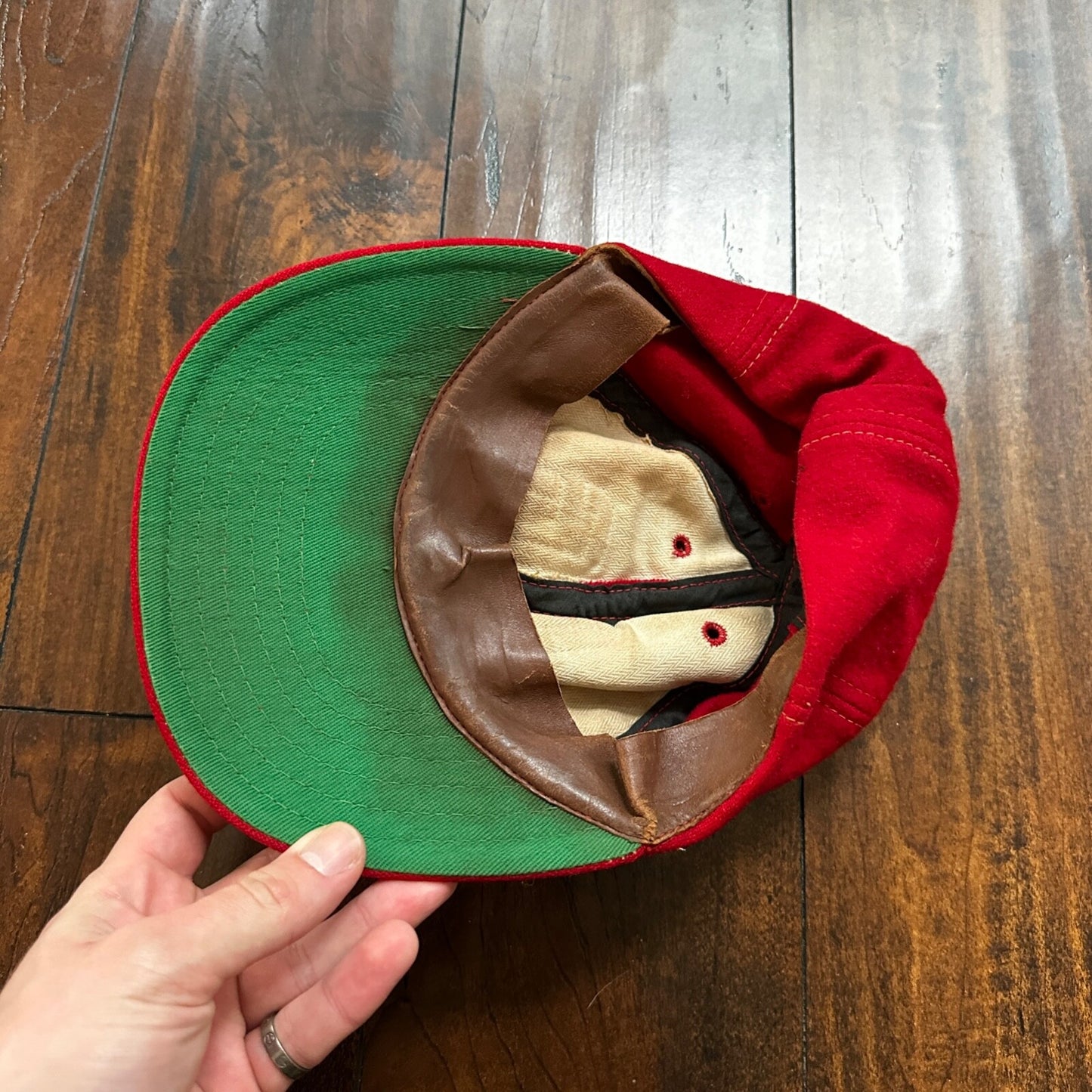 LG Wool 1960s 60s 70s Vintage Hat Cap Snapback Red 7 1/4 Rockabilly Hip Cool