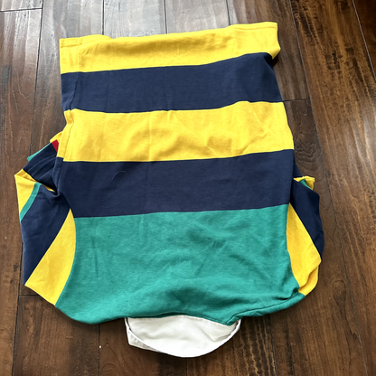 Vintage Long Sleeve Grunge Stripe Polo Shirt M 90s Kurt Cobain Grunge 90s