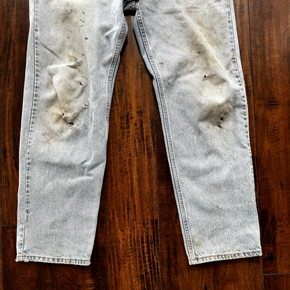 Levis 901 Vintage 90s Straight Leg XX Jeans 34x32 Relaxed Light Wash Act 33x31