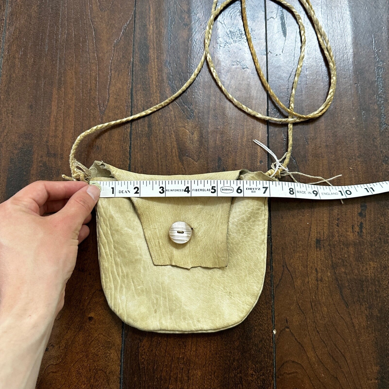 1970s Handmade VTG Crossbody Messenger Bag Leather Handbag Purse Cowgirl Twill