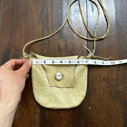 1970s Handmade VTG Crossbody Messenger Bag Leather Handbag Purse Cowgirl Twill